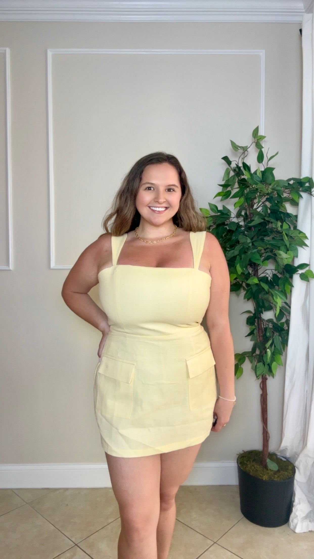Yellow Linen Romper