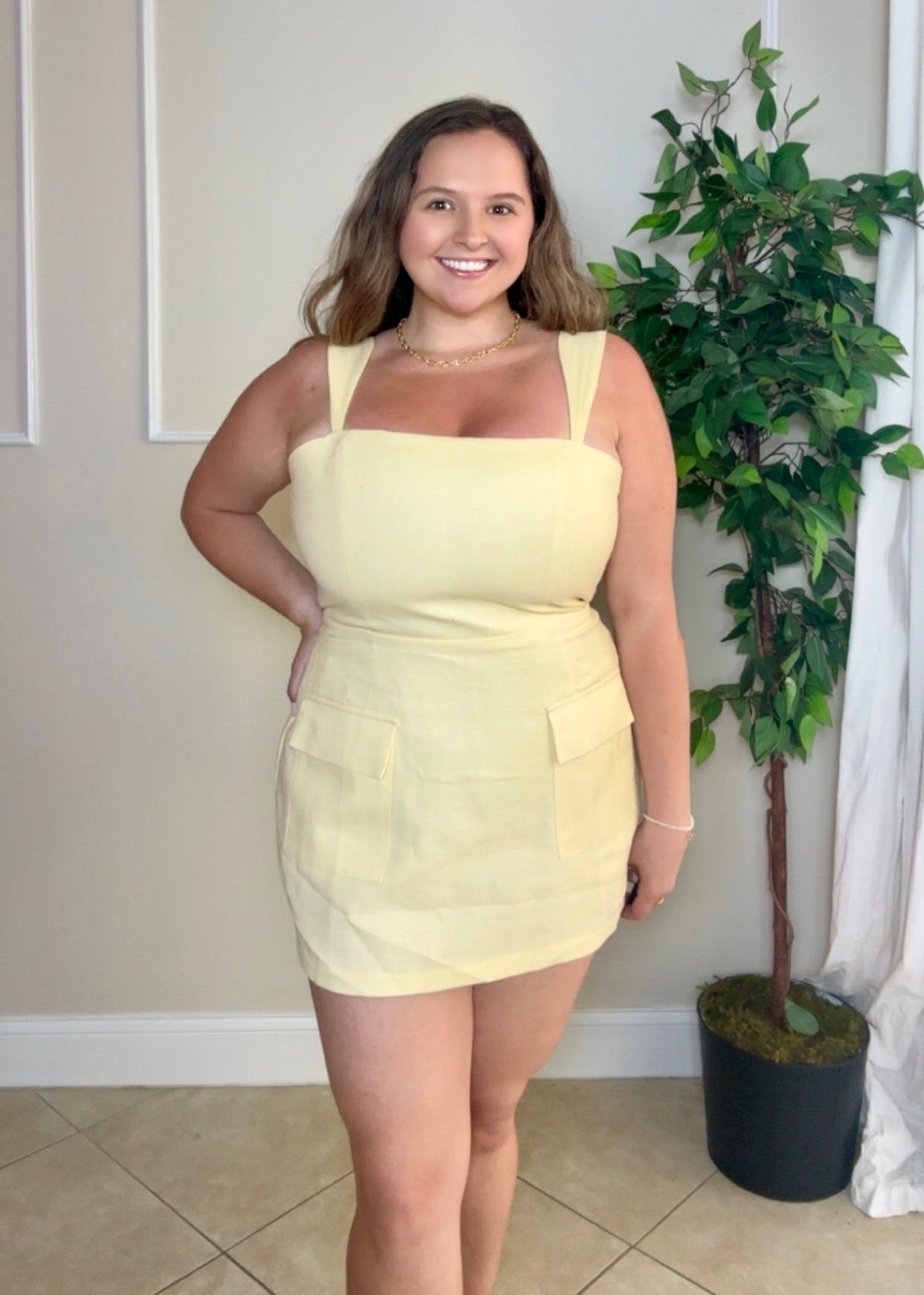 Yellow Linen Romper