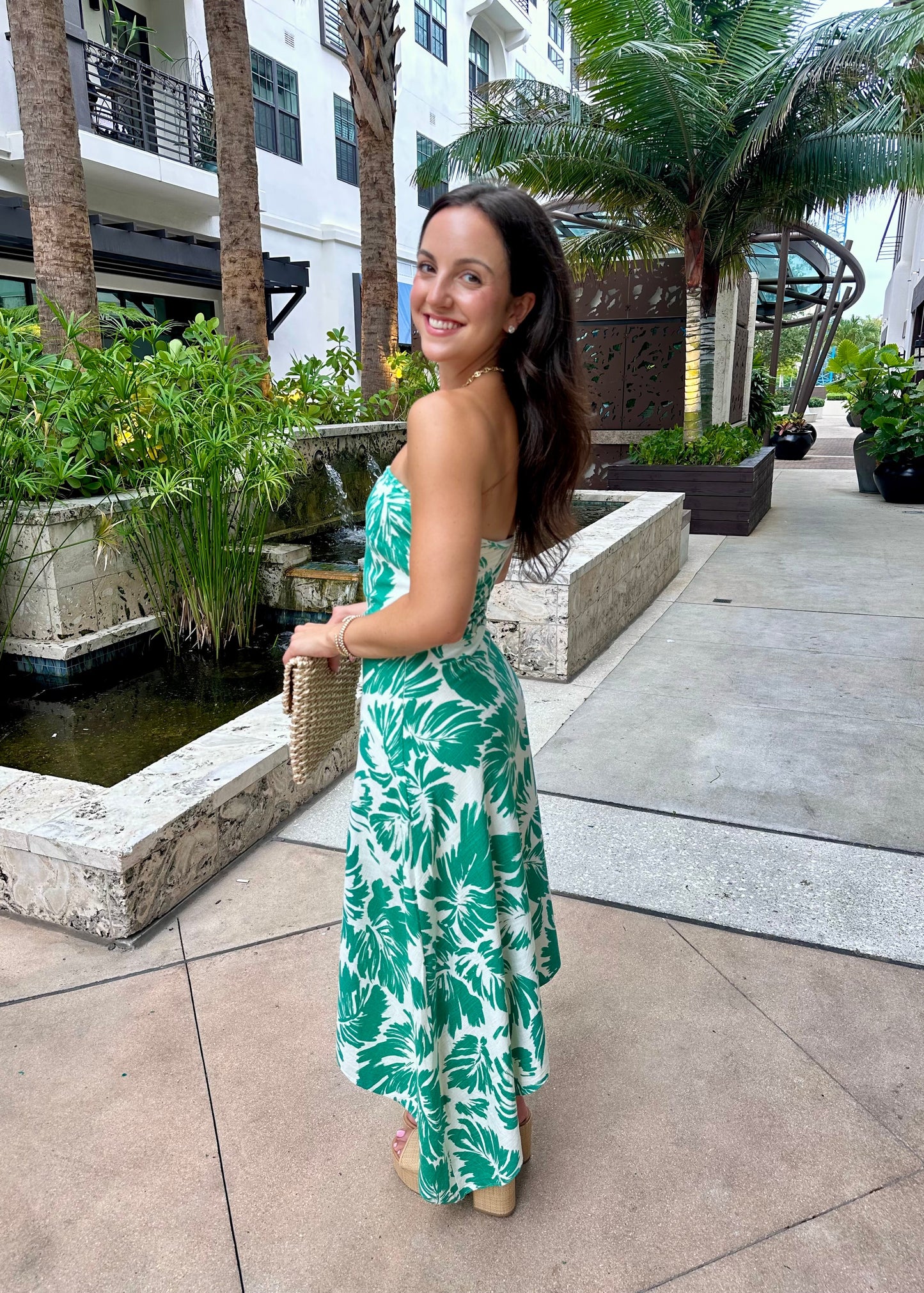 Asymmetrical Palm Dress