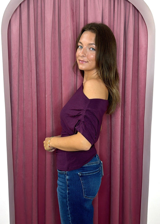 Plum Crush Off Shoulder Top