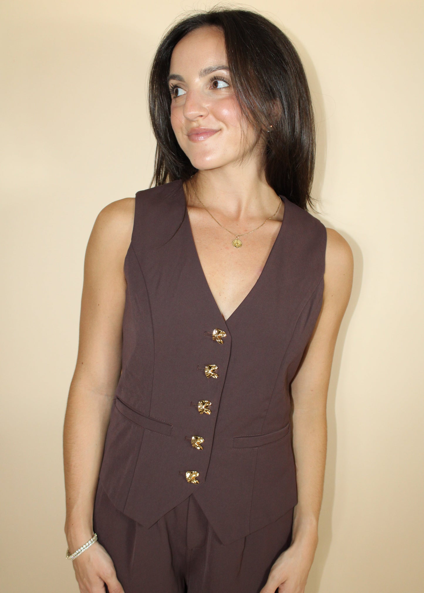 Luxe Tailored Button Vest