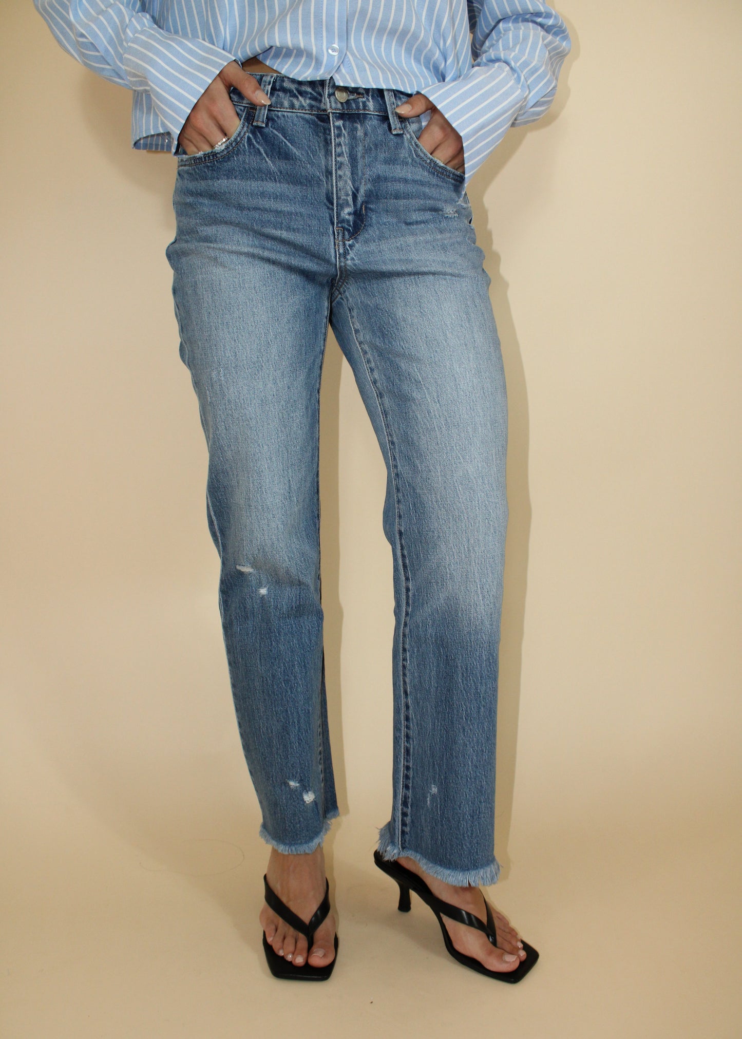 High Rise Cropped Straight