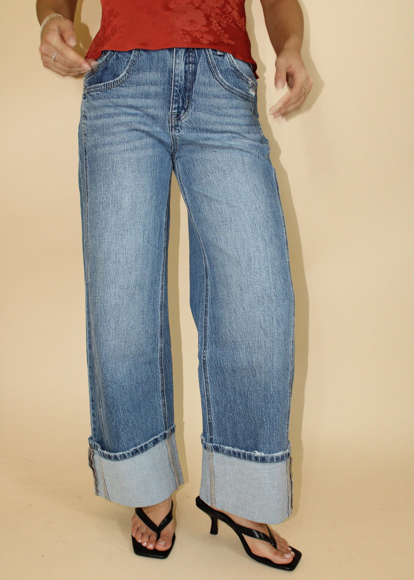 Kris High Rise Baggy Wide Leg Jeans