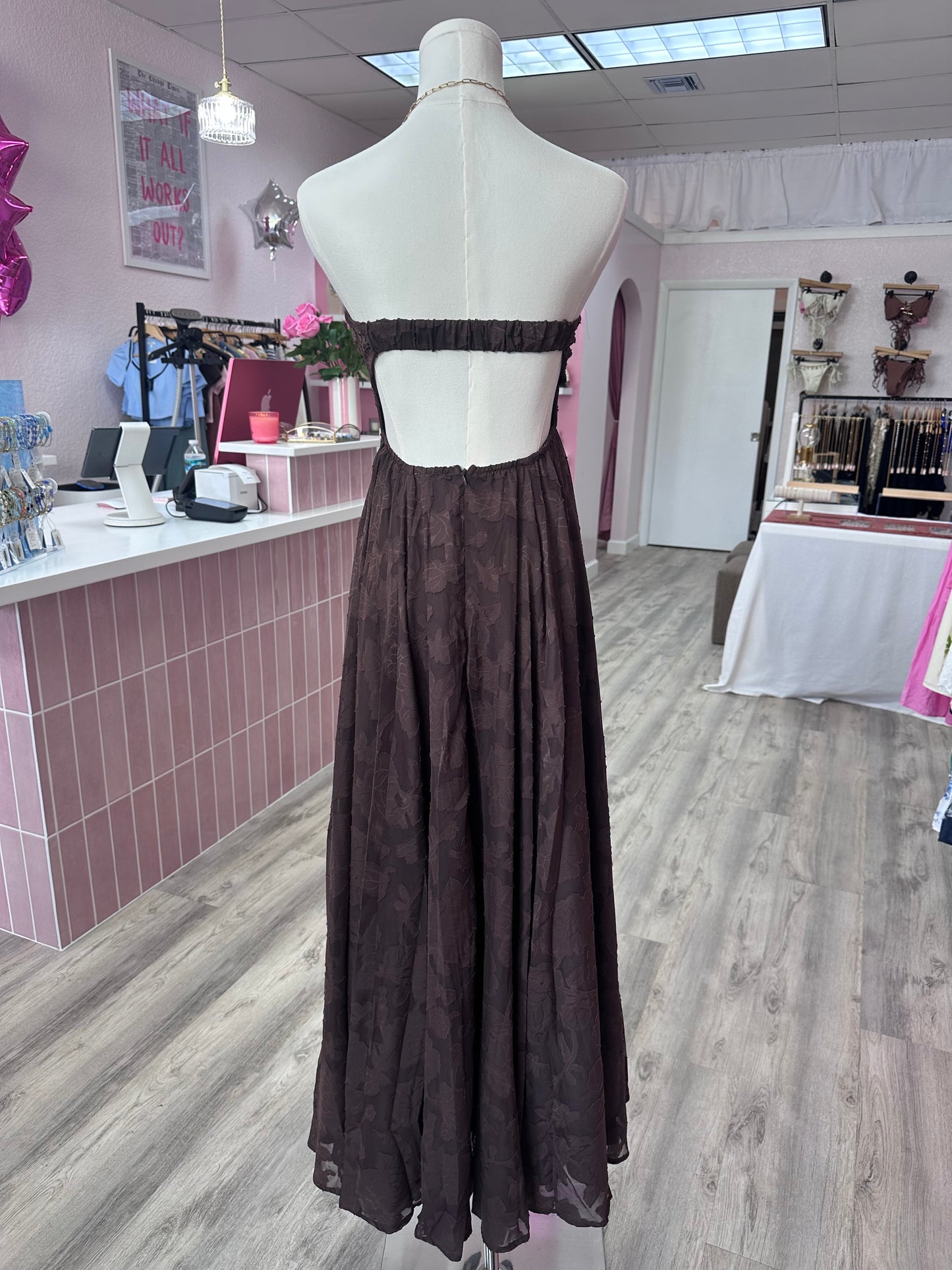 Cocoa Lace Maxi Dress