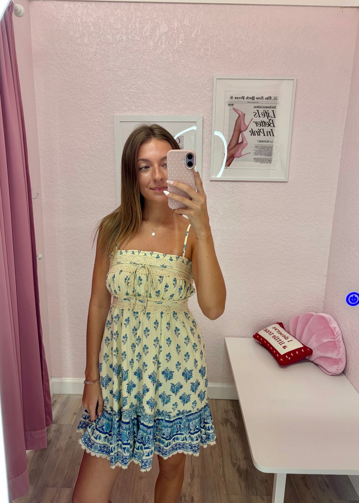 Bila Santorini Bloom Cotton Mini Dress