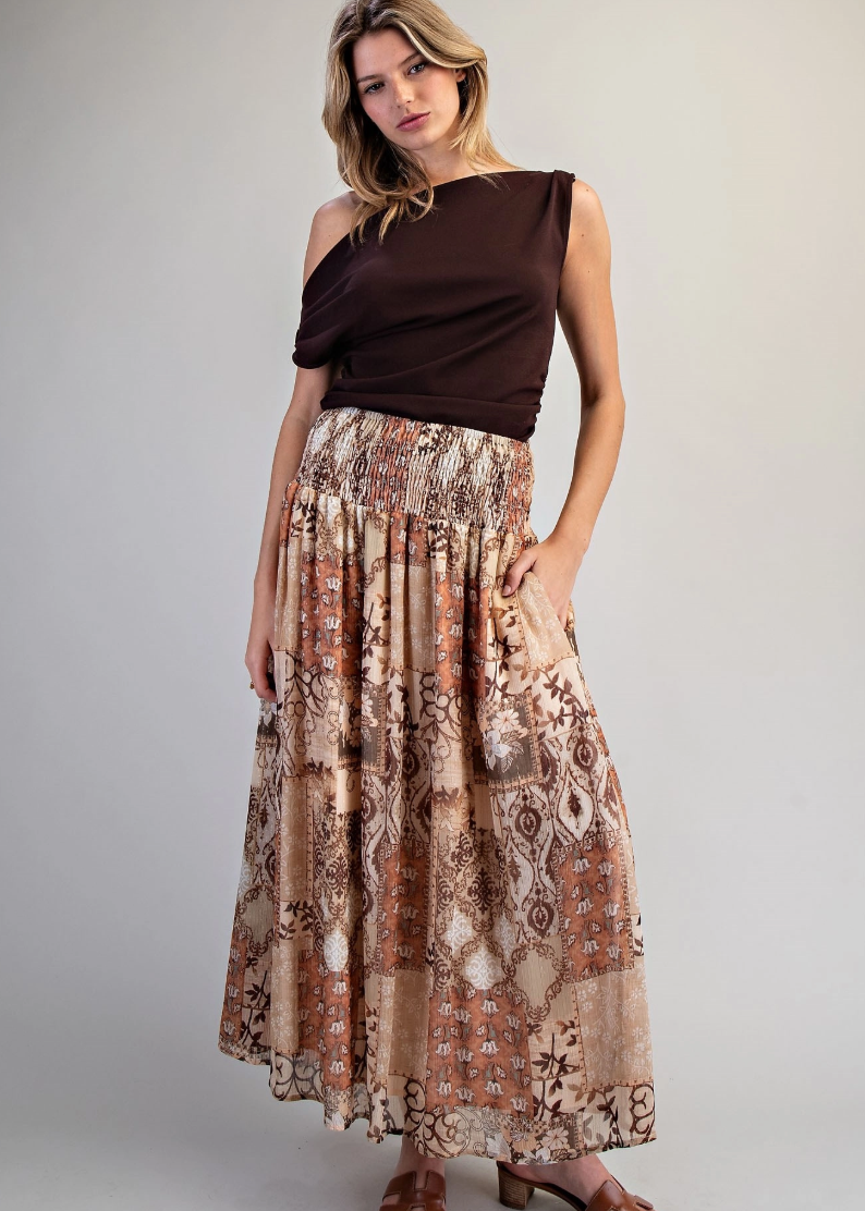 Sienna Patchwork Maxi Skirt