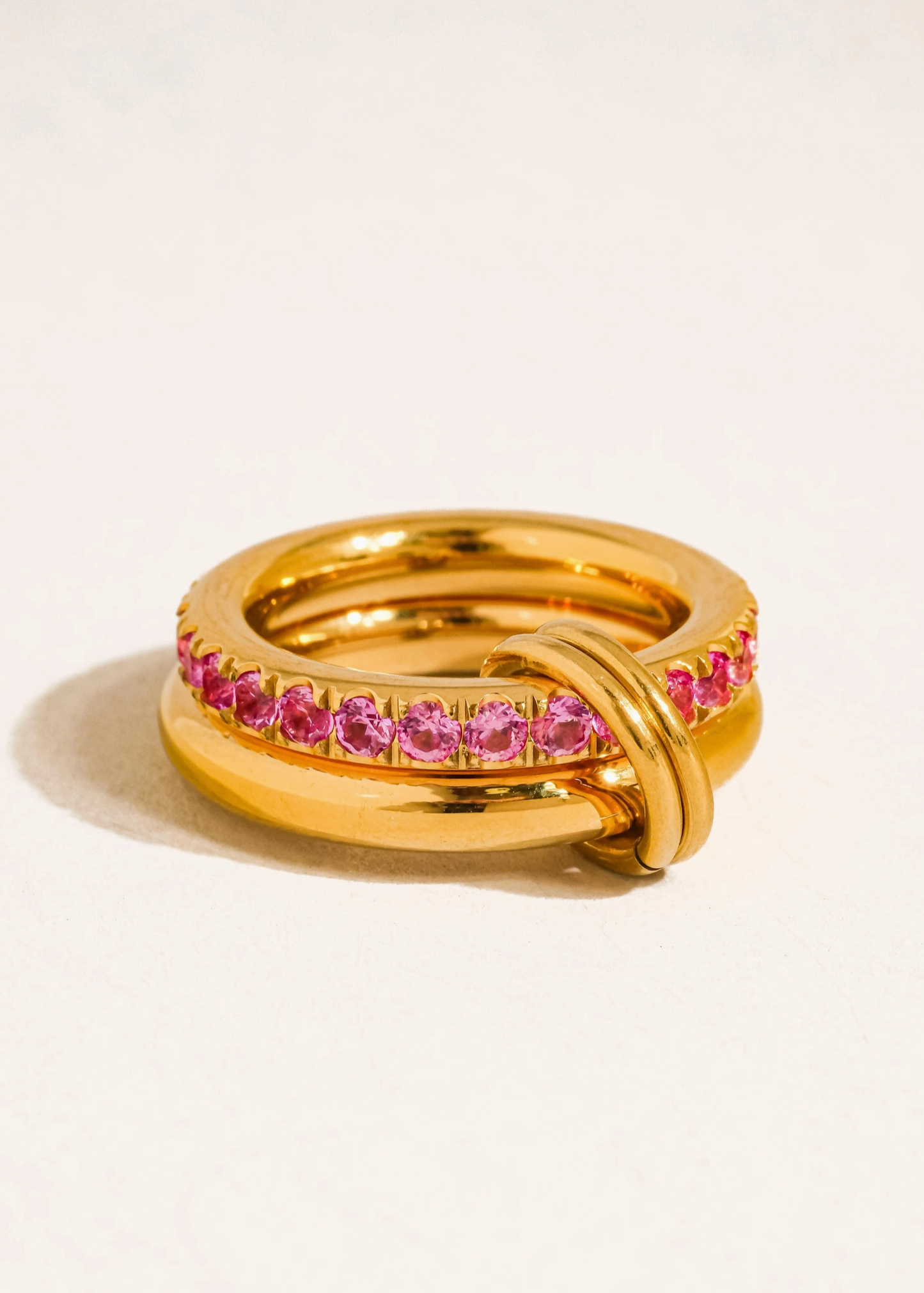 Gemstone Double Hoop Ring