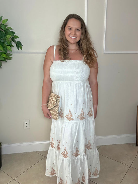 Gold Embroidered Maxi