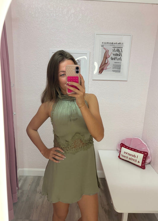 The Sage Allure Lace Mini Dress