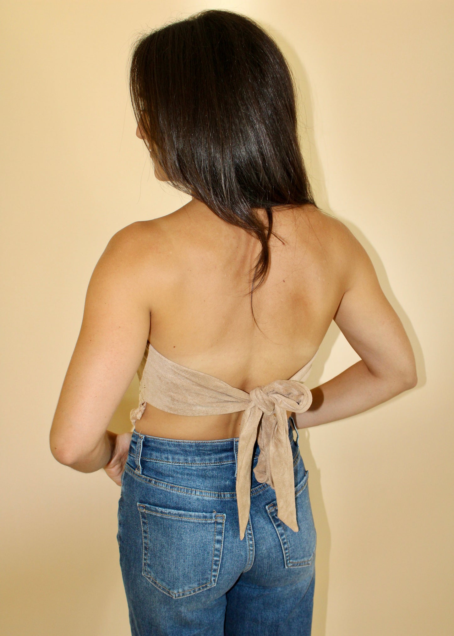 Desert Muse Suede Tie-Back Top