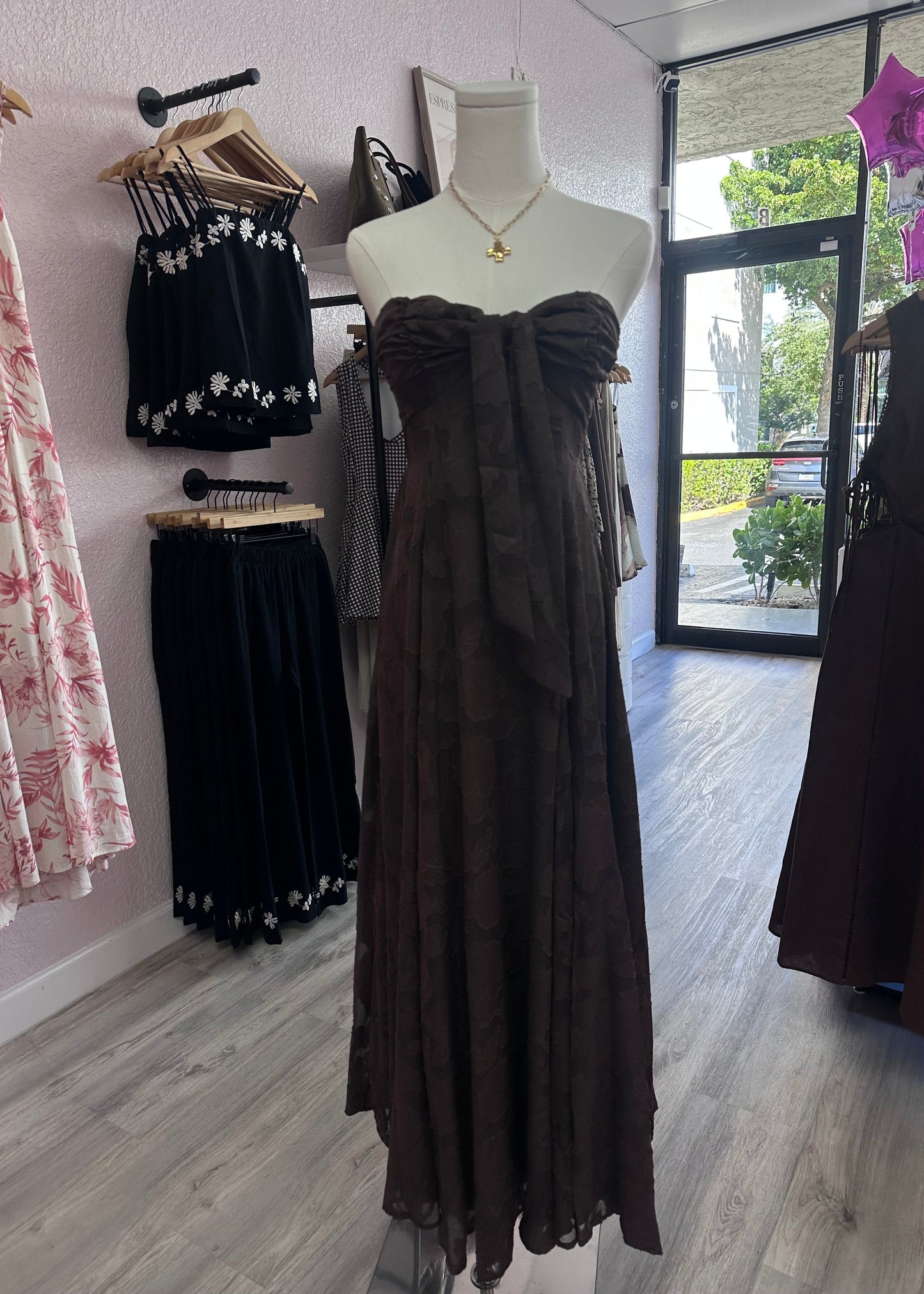 Cocoa Lace Maxi Dress