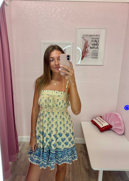Bila Santorini Bloom Cotton Mini Dress