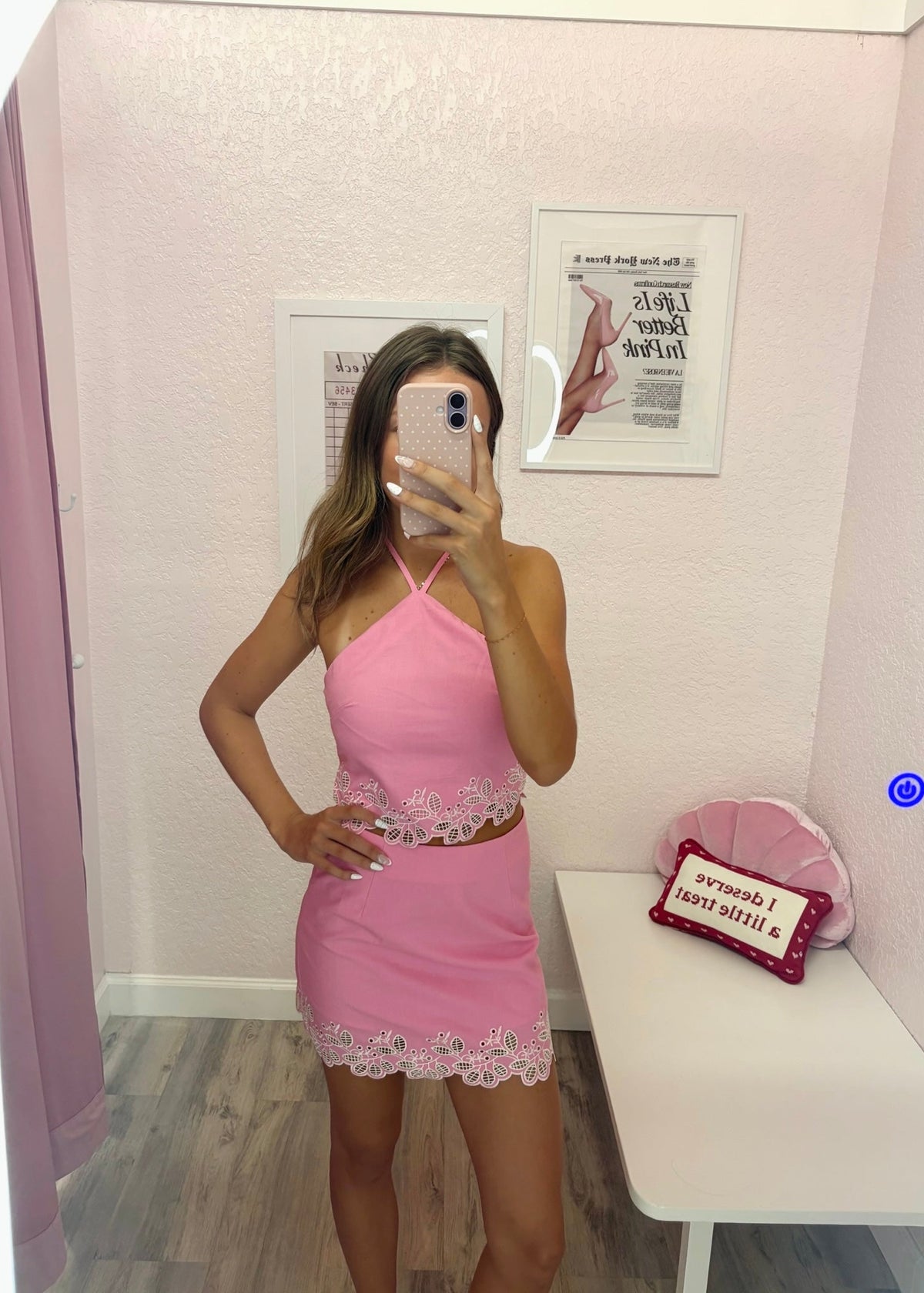 Pink Petal Embroidered Top