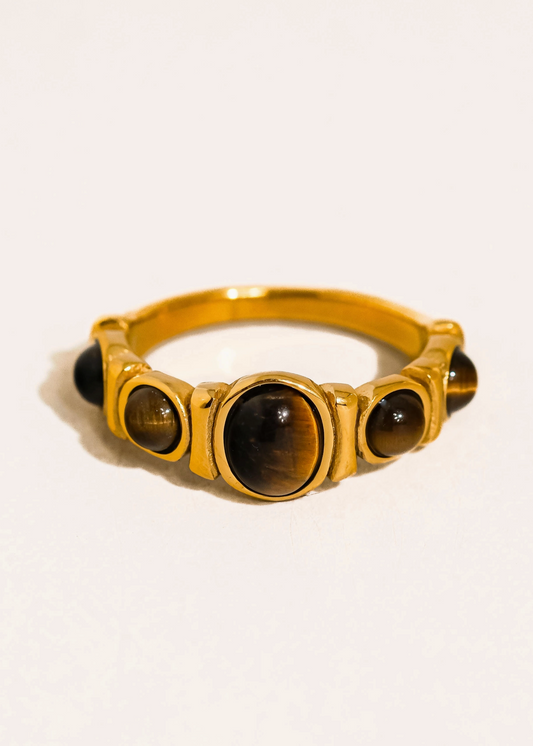 Golden Tiger Stone Ring