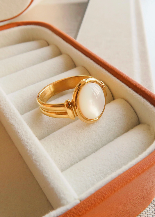 Coastal Shell Stone Ring