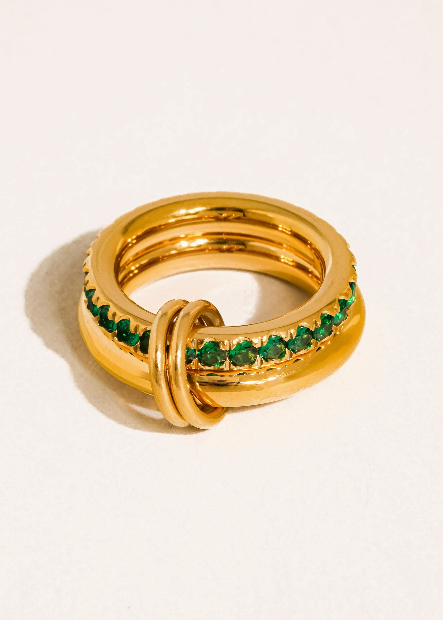 Gemstone Double Hoop Ring