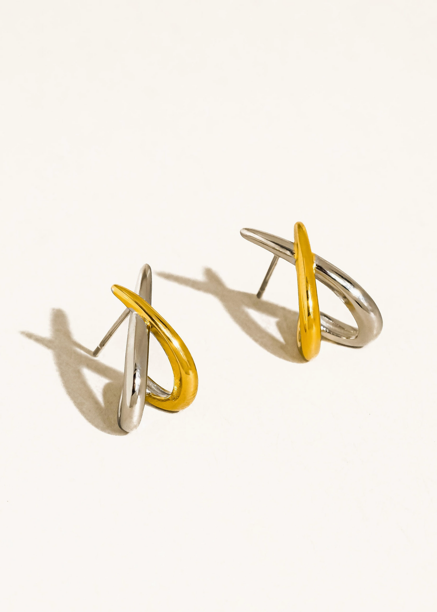 Twist & Shine Two-Tone Earrings