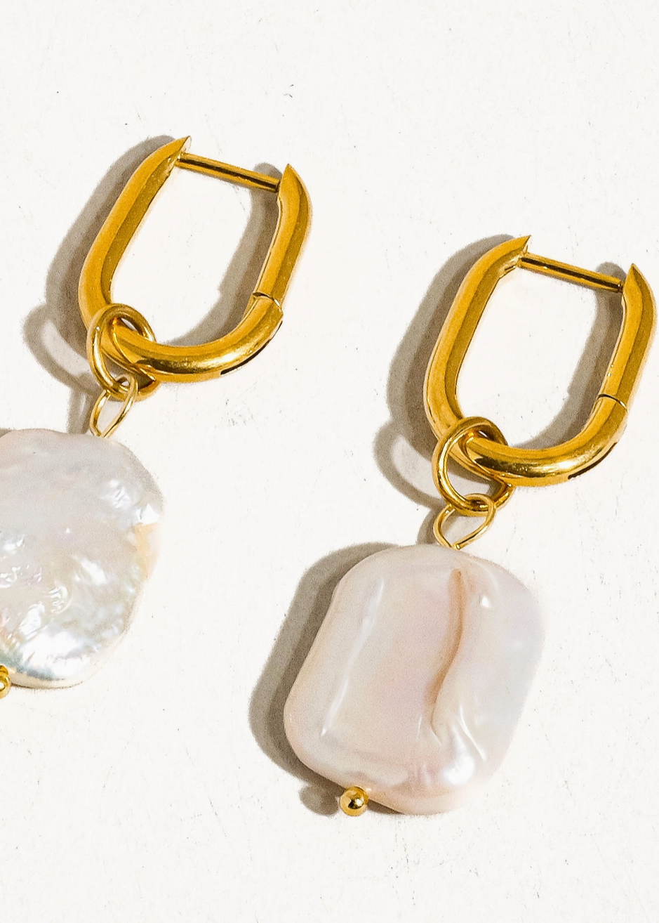The Pearl Edit Baroque Drop Earrings
