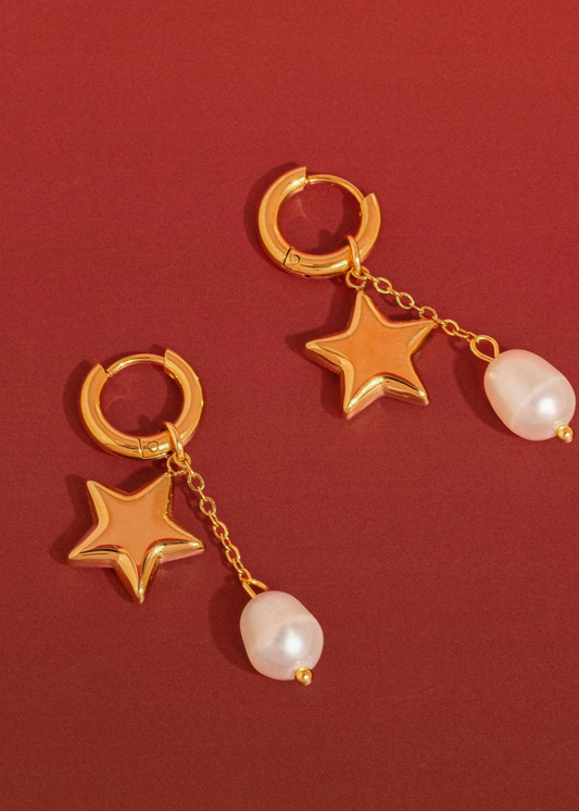 Starstruck Pearl Drop Earrings