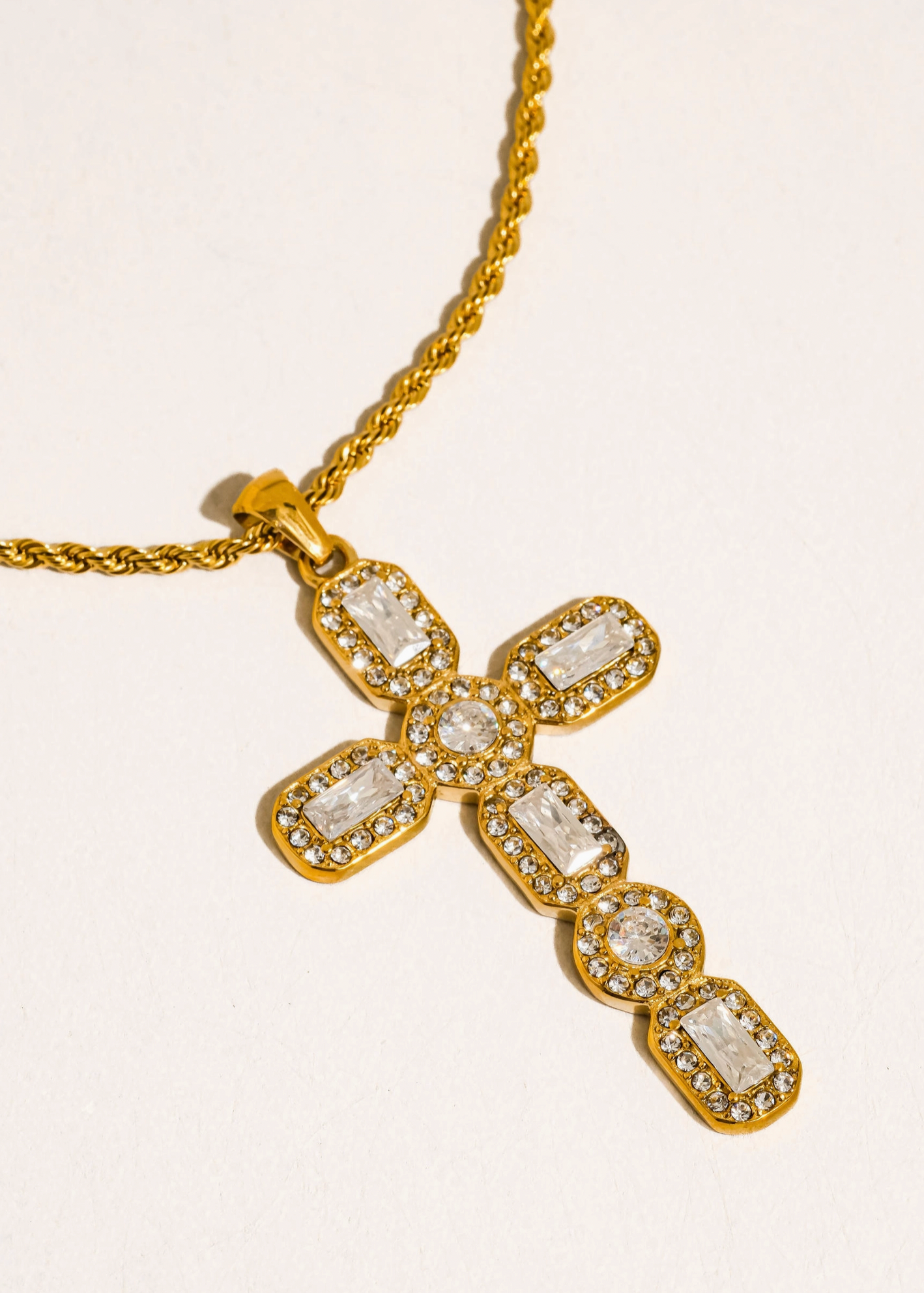 Radiant Cross CZ Necklace