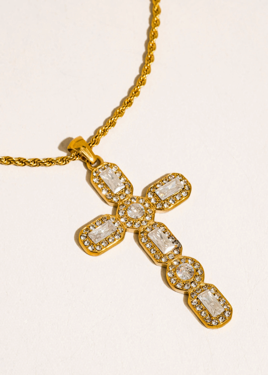 Radiant Cross CZ Necklace