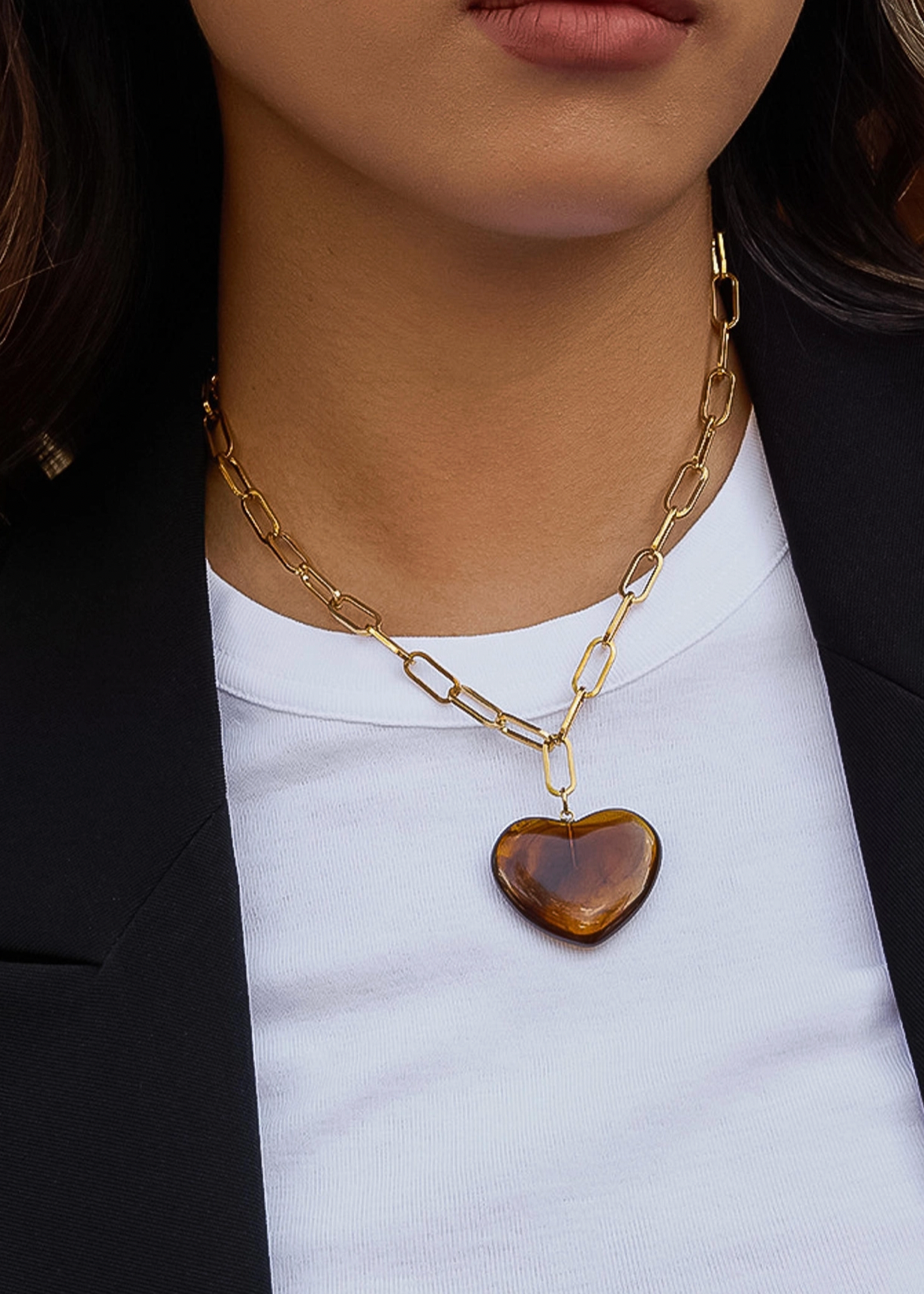 The Golden Ember Heart Necklace