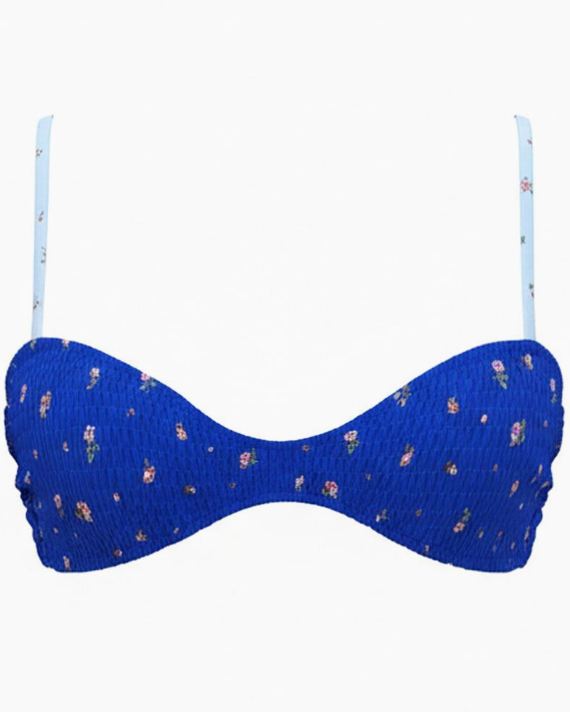 Blue Crush Floral Bikini Top