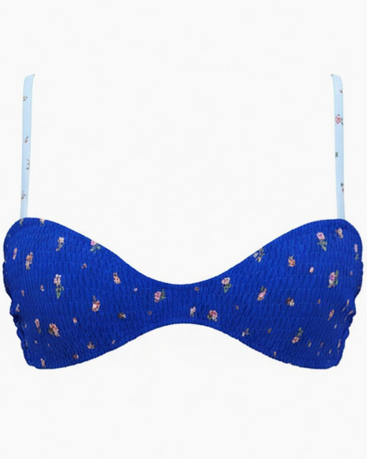 Blue Crush Floral Bikini Top