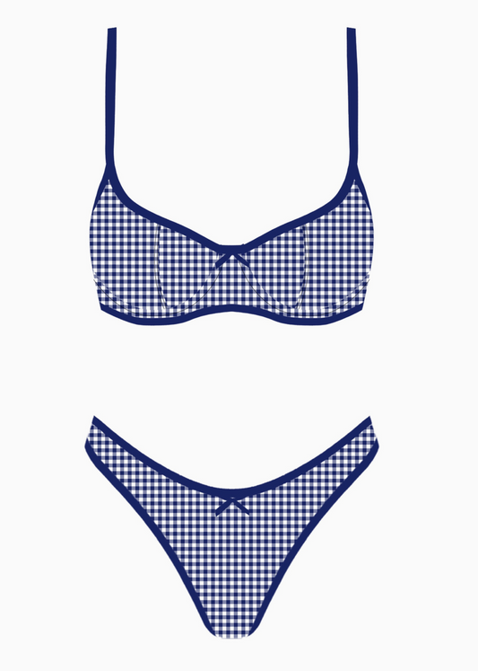 The Bellina Gingham Bikini Top